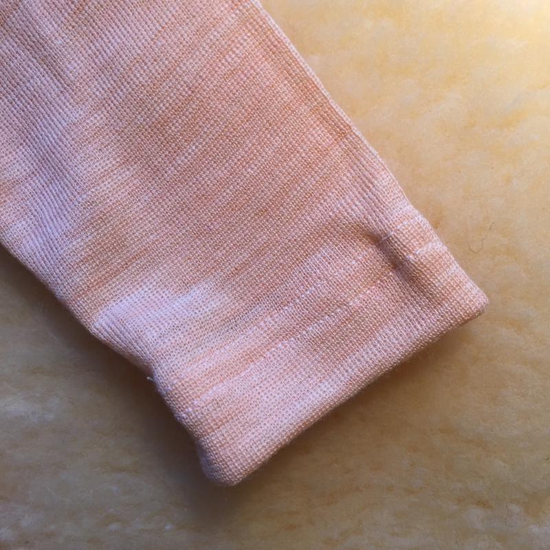 Langarm Unterhemd Wolle - Seide, apricot